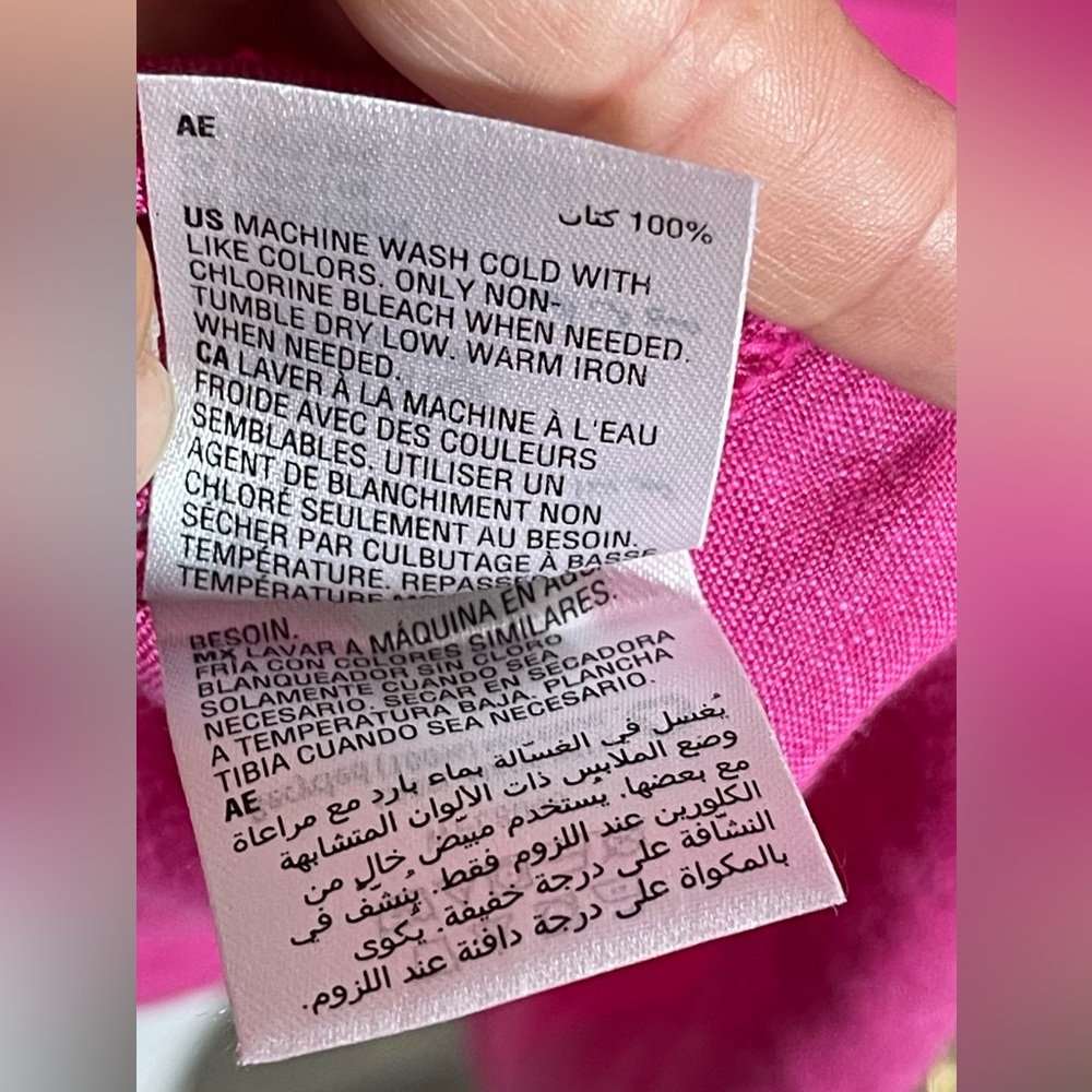 💯Linen Charter Club Fuchsia Button-Down Shirt - Picture 7 of 12